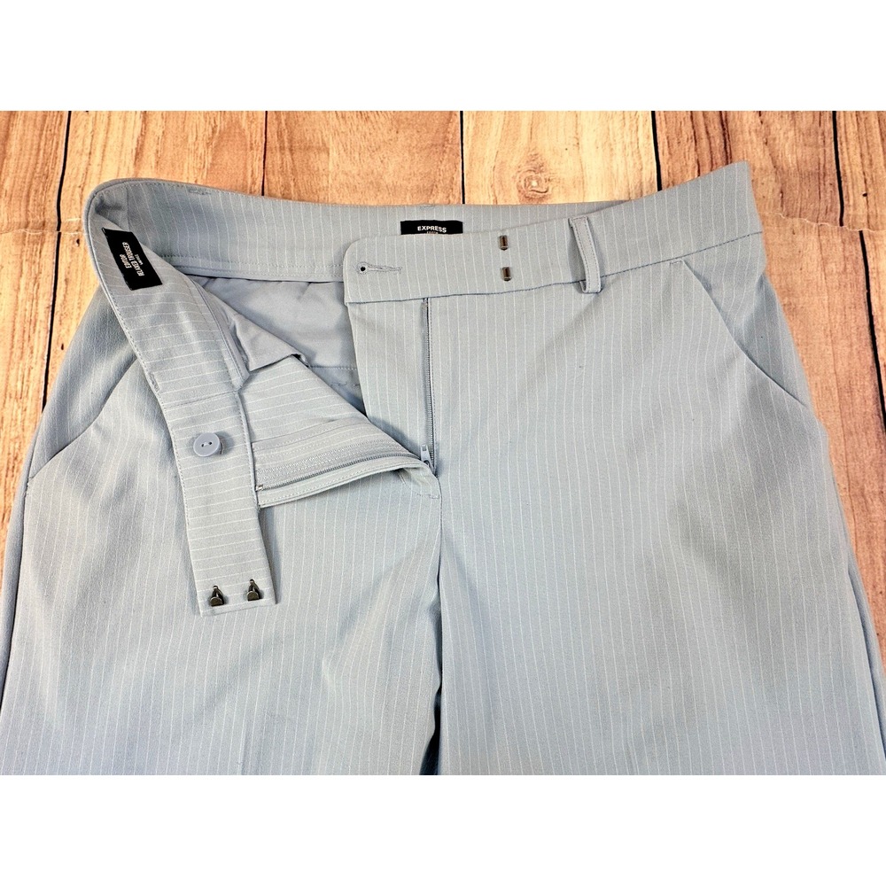 Express Womens Pants Light Blue Editor Pant  Career Office Polyester Blend SZ 6